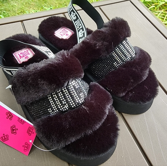 NEW JUICY COULTURE ROANNA STRAP SANDALS BLACK SIZE 8 - Picture 7 of 10